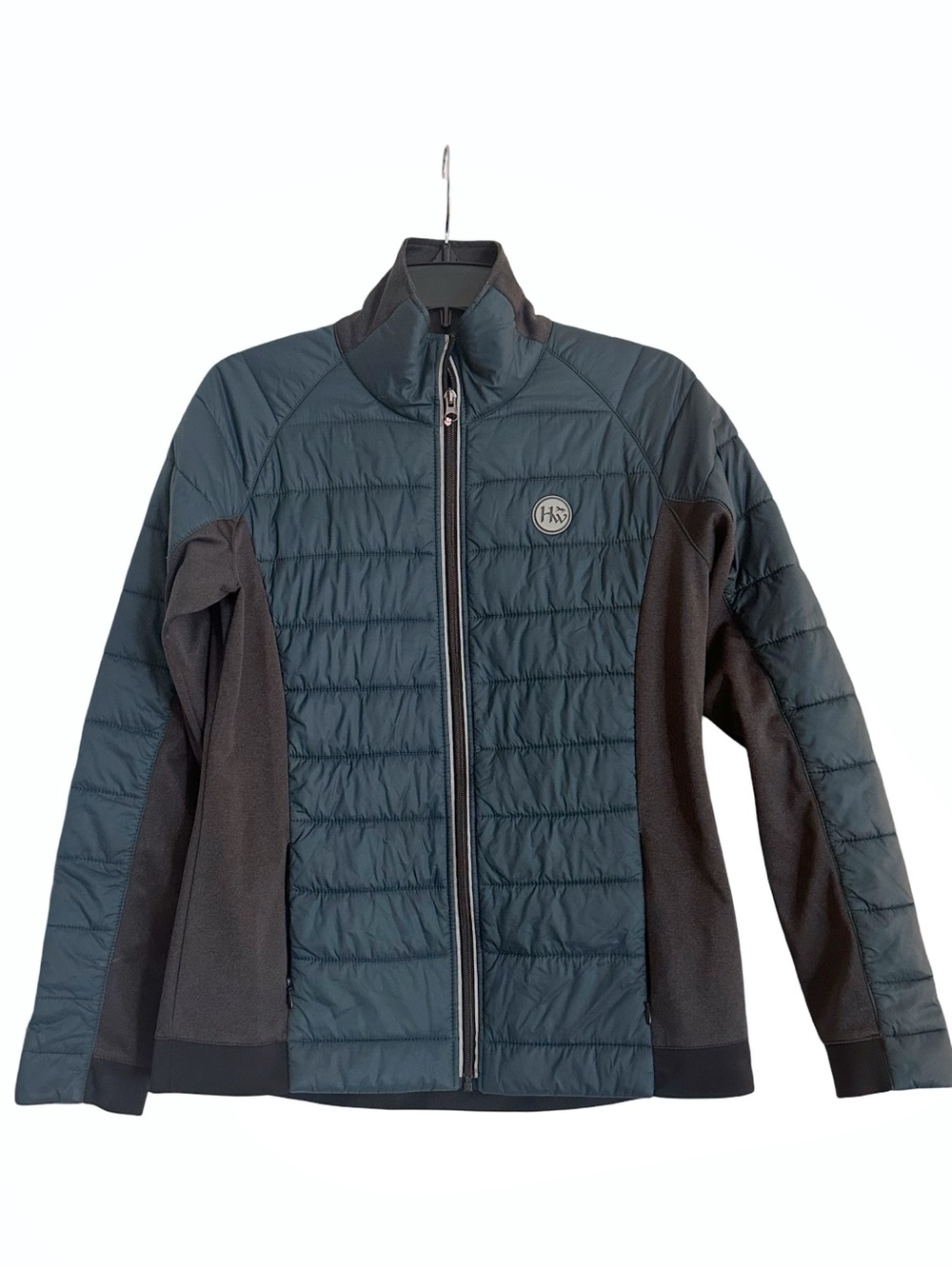 Horseware Ireland Women's Softshell Quilted Full Zip Puffer Jacket - Teal & Grey